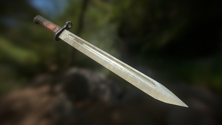 WW2 MP35 Bayonet 3D Model