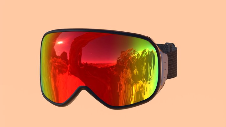 Modern Snowboard SKI Goggles 3D Model