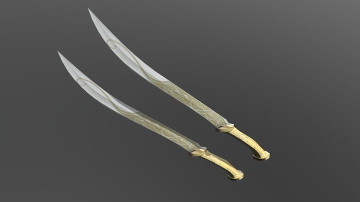legolas swords 3D Model