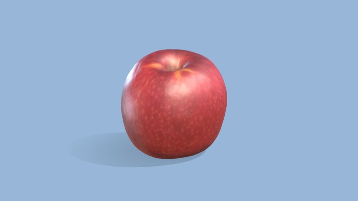 Red Pink Lady Apple 3D Model