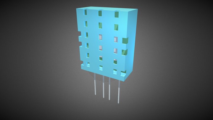 Temperature and humidity sensor DHT11 3D Model