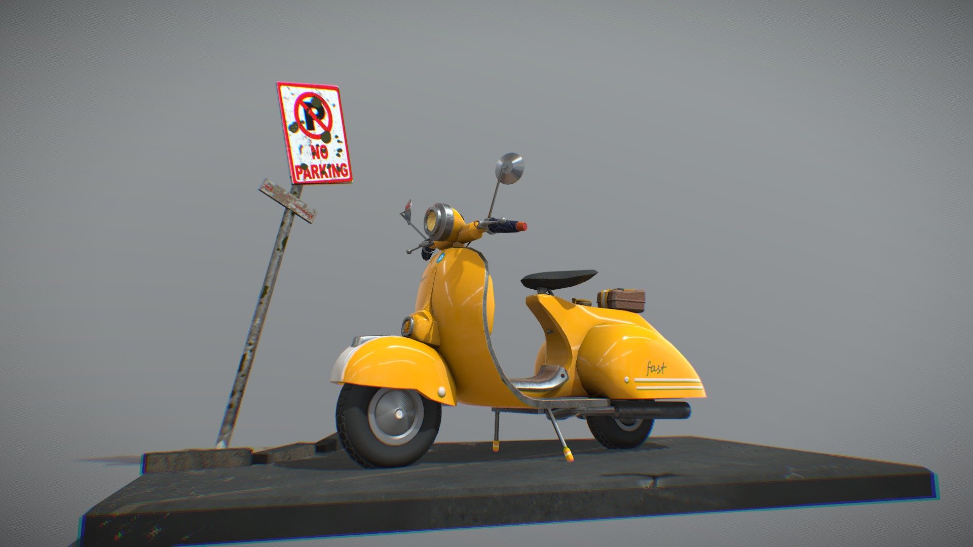 Yellow scooter