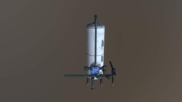 French water pump and filter 3D Model