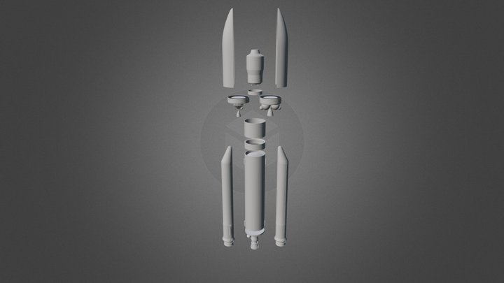 Ariane 5 + ATV - All Parts 3D Model