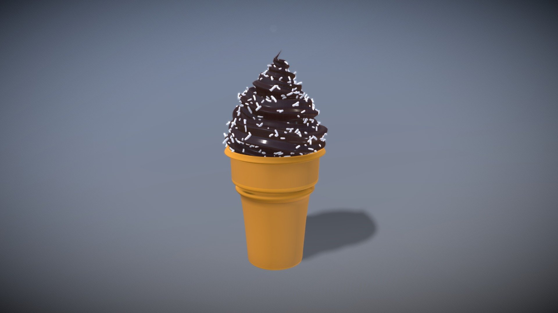 Chocolate Ice Cream with Colorful Sprinkles - Download Free 3D model by