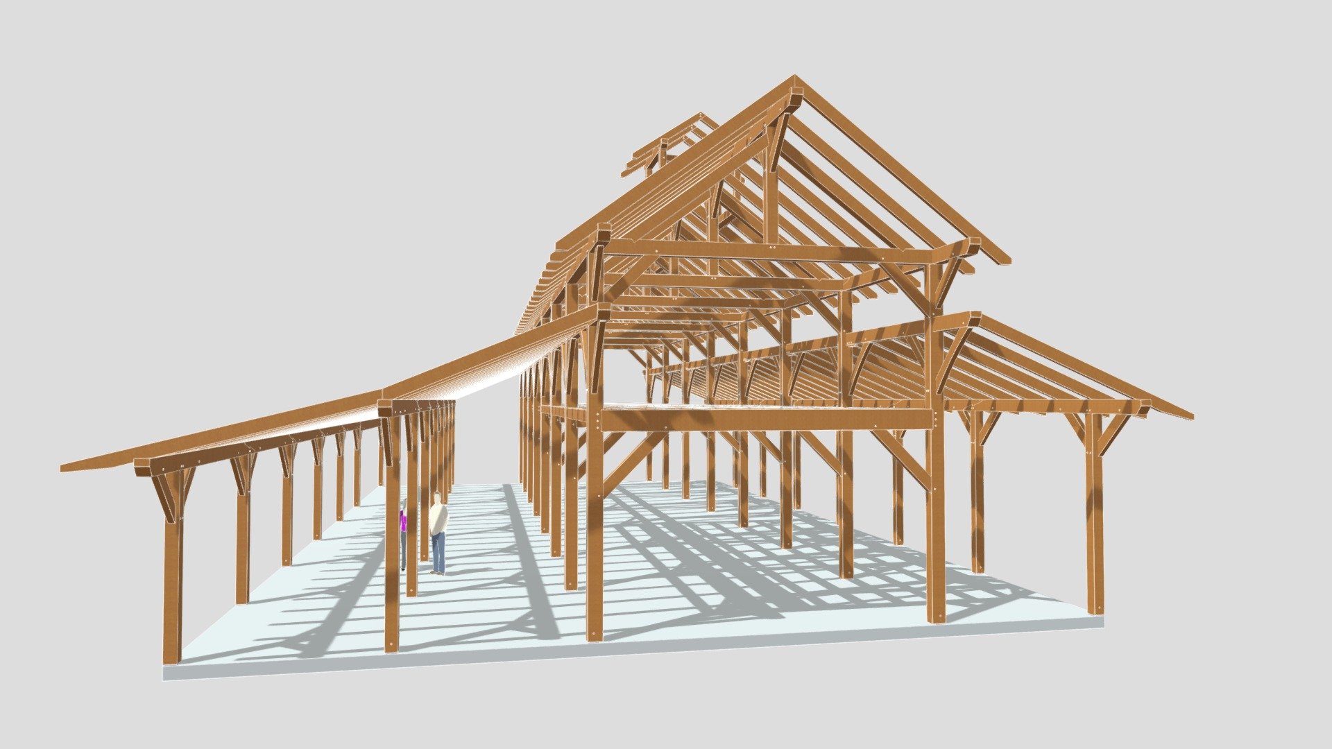 50x90 Timber Frame Barn — Sketchfab embed 3D viewer