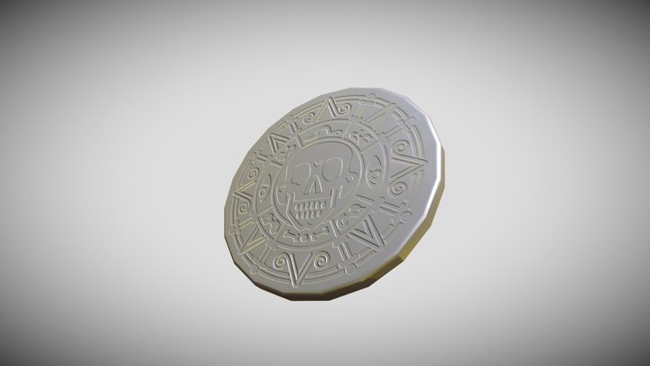 Pirate Coin - Untextured 3D Model