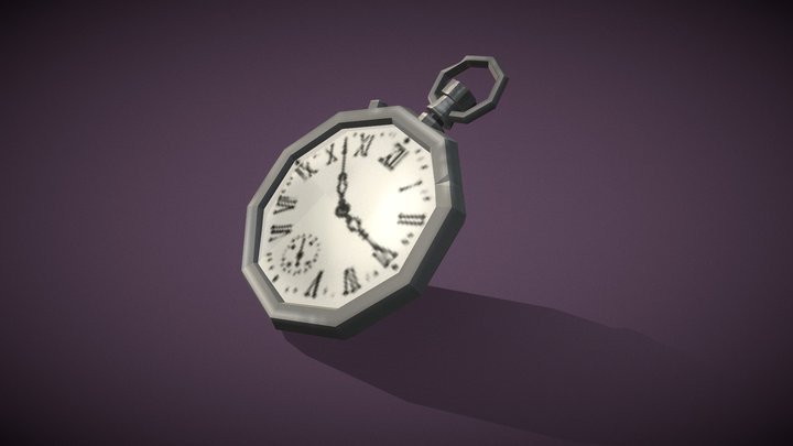 Low poly Pocket watch 3D Model