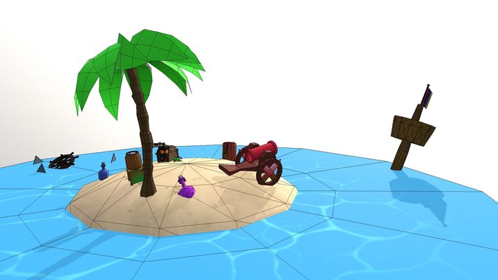 U3192508 9745 Assessment 3 Pirate Island 3D Model