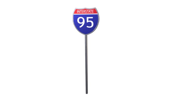 Road Sign (Interstate 95) 3D Model