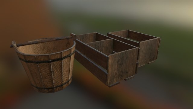 CorcraProps Rustic - Crates 3D Model