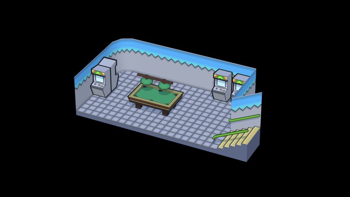 Pixel Game Room 3D Model