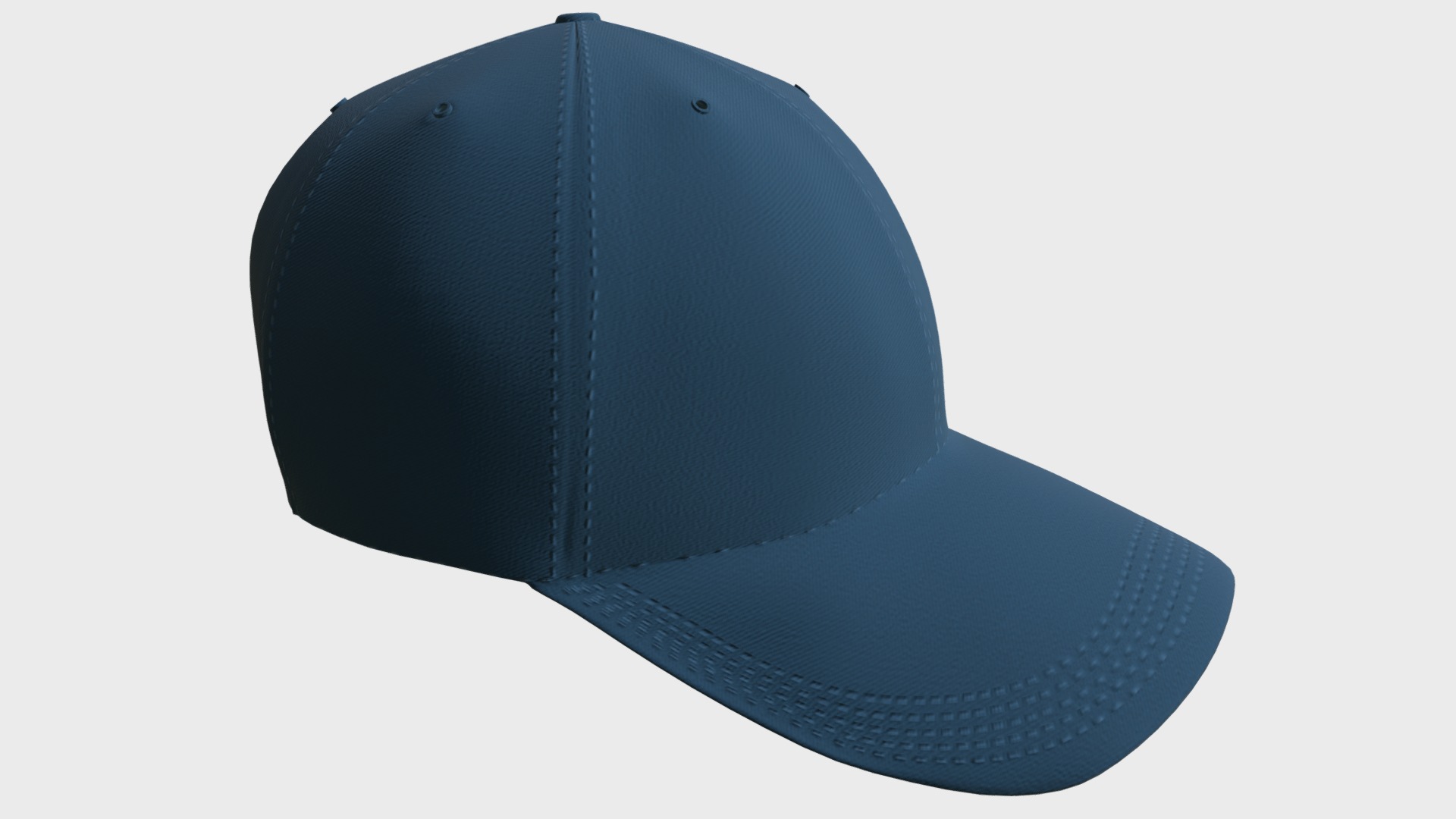 3D model Baseball hat - This is a 3D model of the Baseball hat. The 3D model is about a blue hat with a black band.