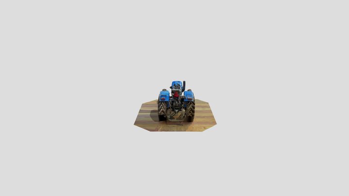Blue Tractor 3D Model