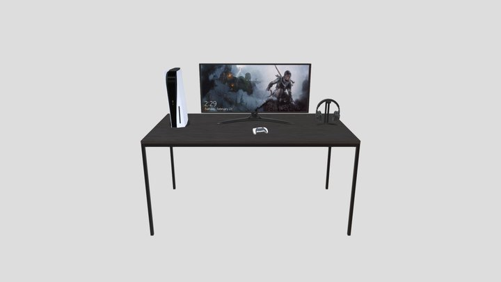 PS5 Gaming Setup 3D Model