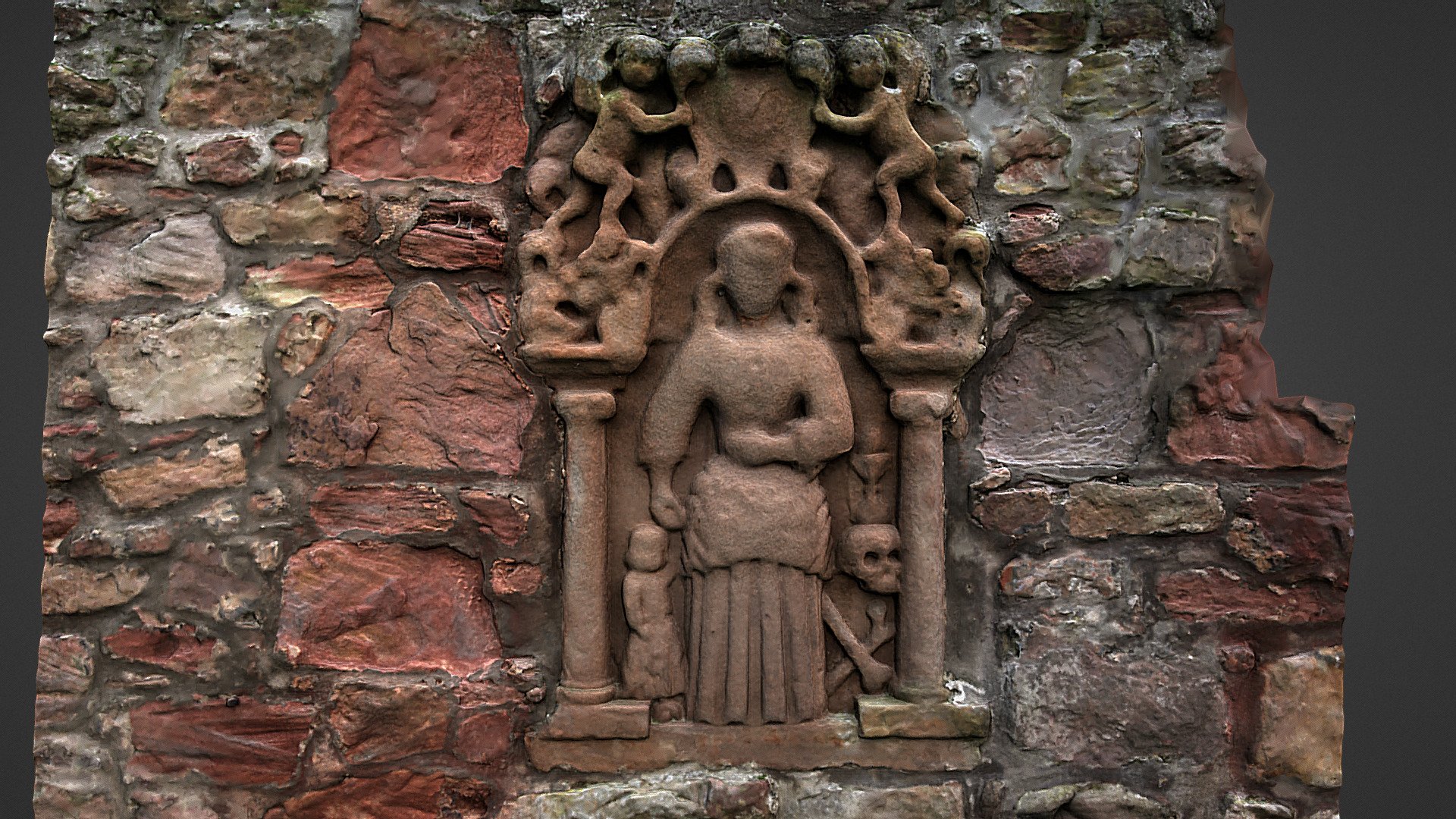 Pennypit Cemetery woman with child, Prestonpans