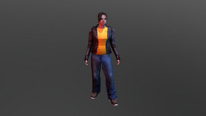 PSX PS1 Female Character 1 3D Model