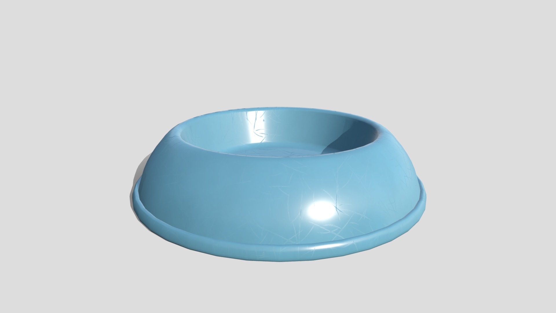 3D model Dog Bowl - This is a 3D model of the Dog Bowl. The 3D model is about a blue bowl with a white background.