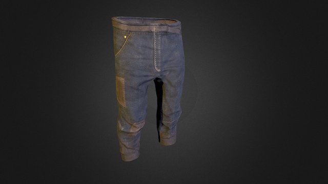 Rust workshop Pants: Patched Jeans 3D Model