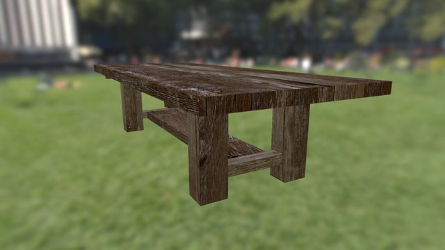Wood Table 3D Model