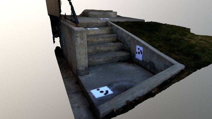 Concrete steps - entire scene 3D Model