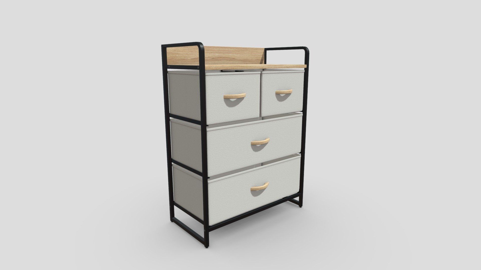 storage chest of drawers wide 3 tiers Buy Royalty Free 3D model by