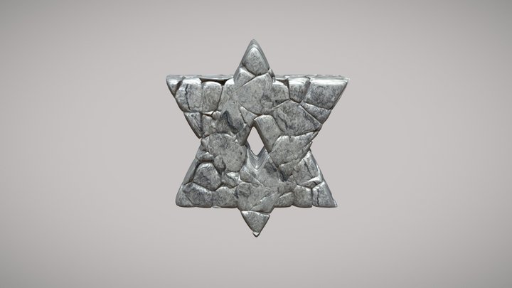 Antique Stone David´s Star 3D Model