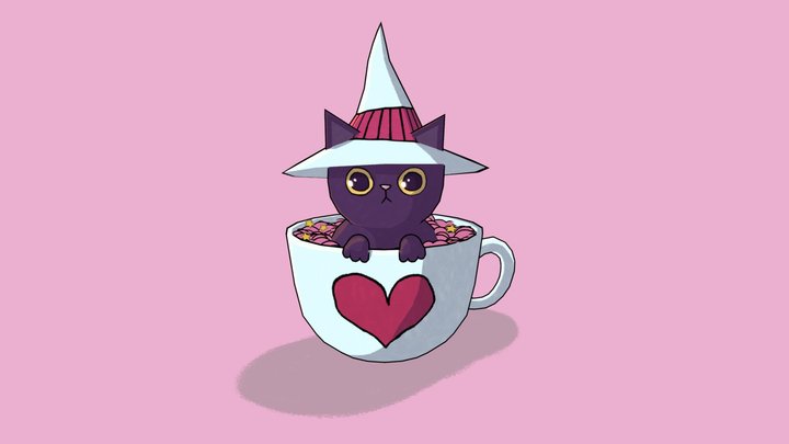 Witchy Kitty 3D Model
