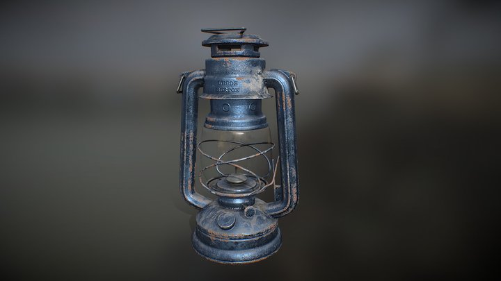 Old oil lamp 2 3D Model