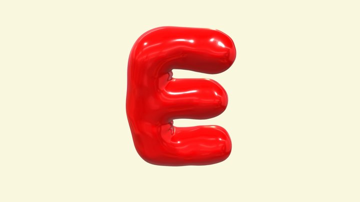 3D Letter E Balloon 3D Model