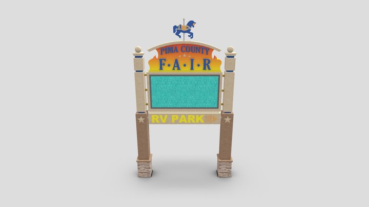 Pima County Fairgrounds Sign 3D Model