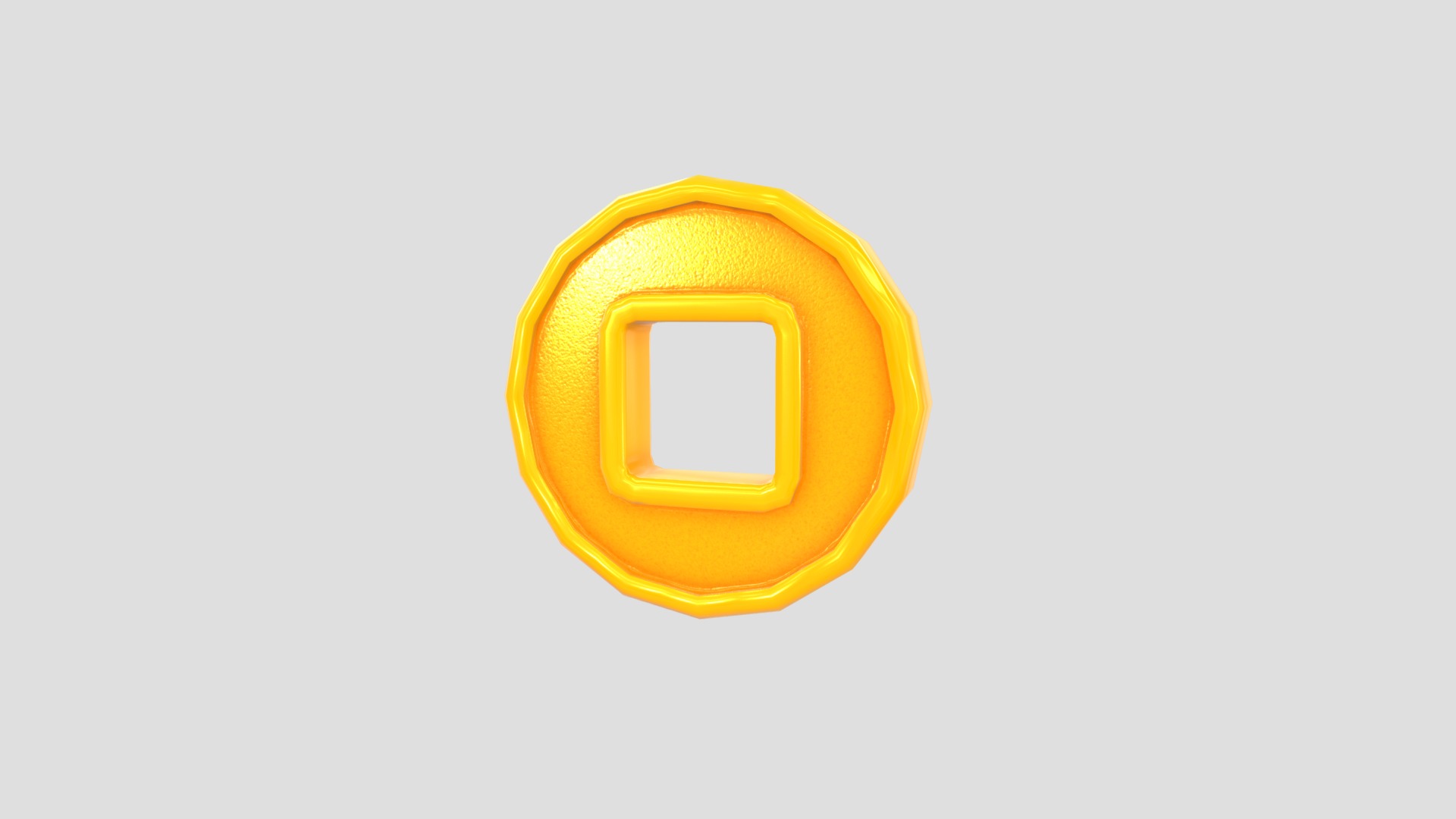3D model Chinese Coin - This is a 3D model of the Chinese Coin. The 3D model is about icon.