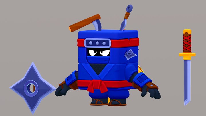 brawl stars Ninja Ash 3D Model