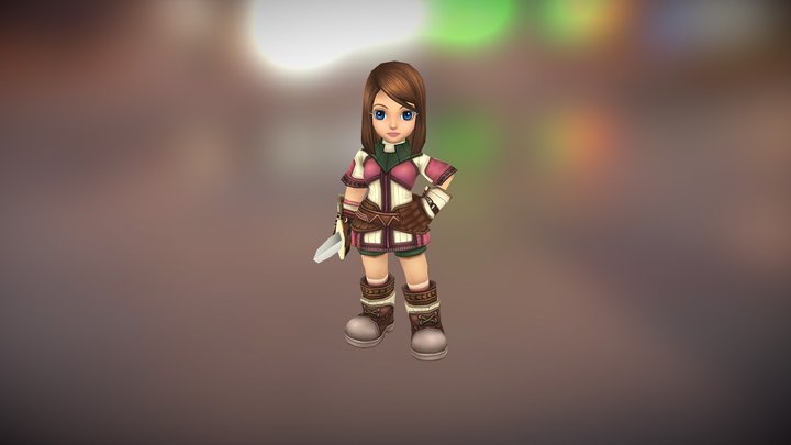 SD Novice Female Character 3D Model