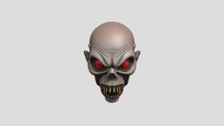 stylized witch with broom. 3D Model