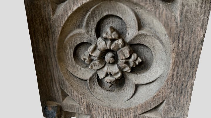 Rose detail, Tewkesbury cloister door 3D Model