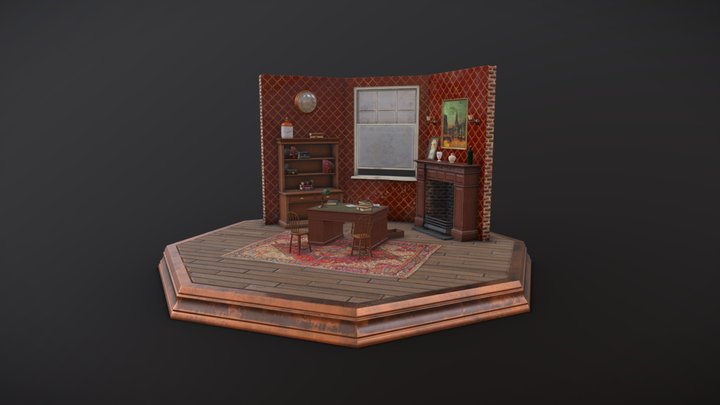 Late 1800s Office Scene 3D Model
