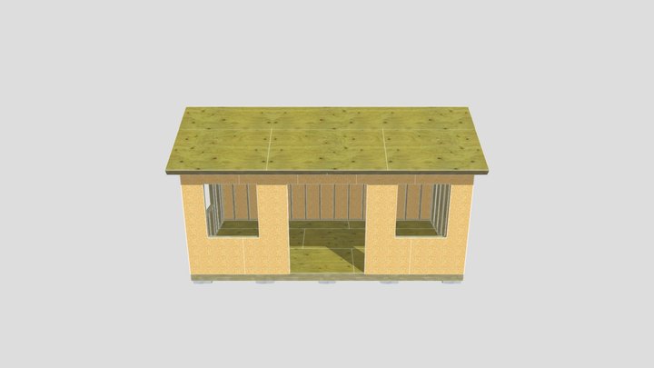 1020 Gable Roof Shed 3D Model