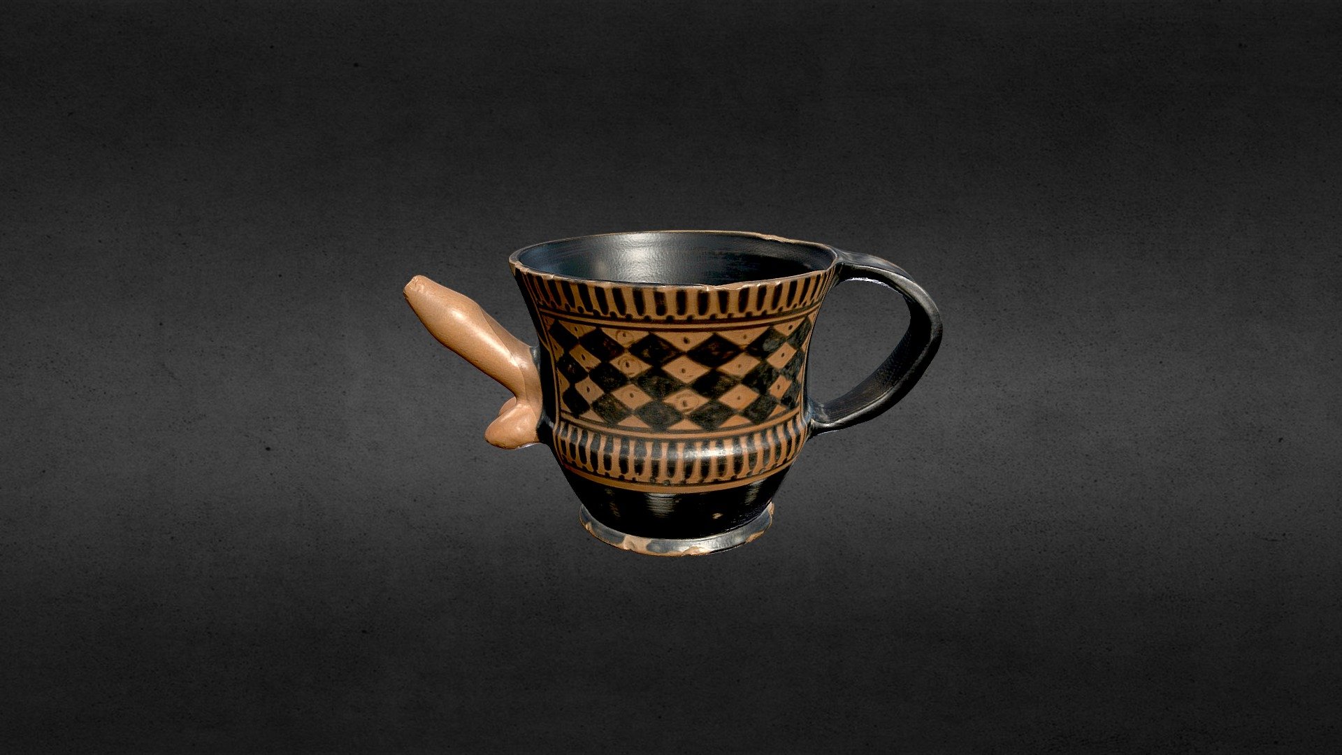 Skyphos with phallus spout reproduction