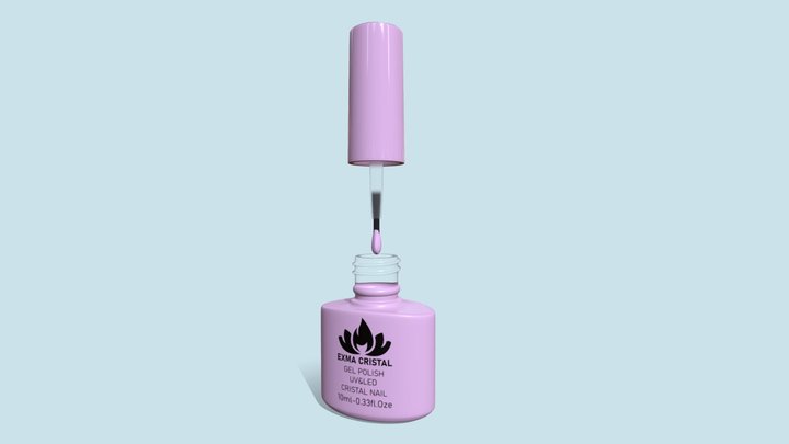 Nail polish bottle high poly and mid poly 3D Model