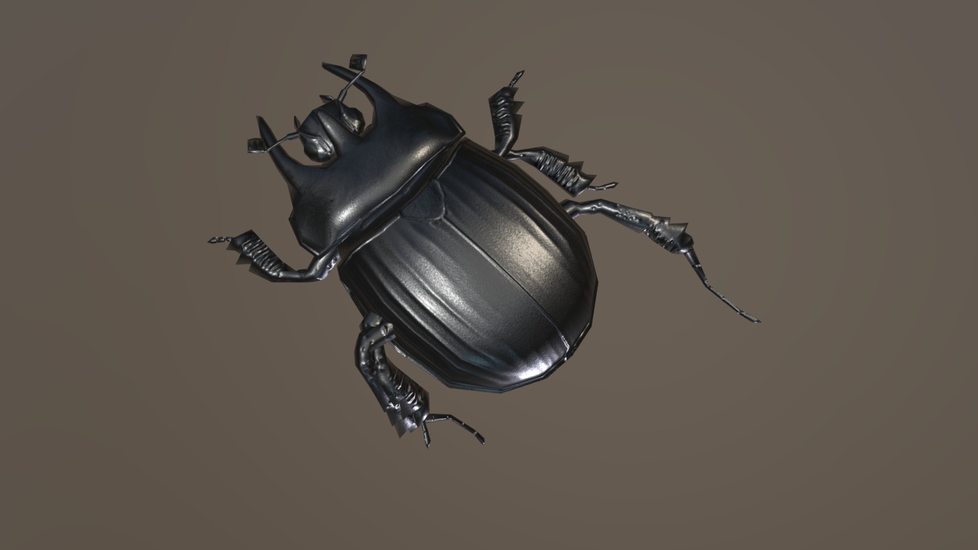 3D model Beetle – Typhaeus - This is a 3D model of the Beetle - Typhaeus. The 3D model is about a black and silver robot.