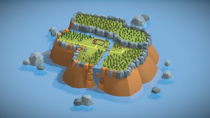 "Goblins miner camp" mobile game scene 3D Model