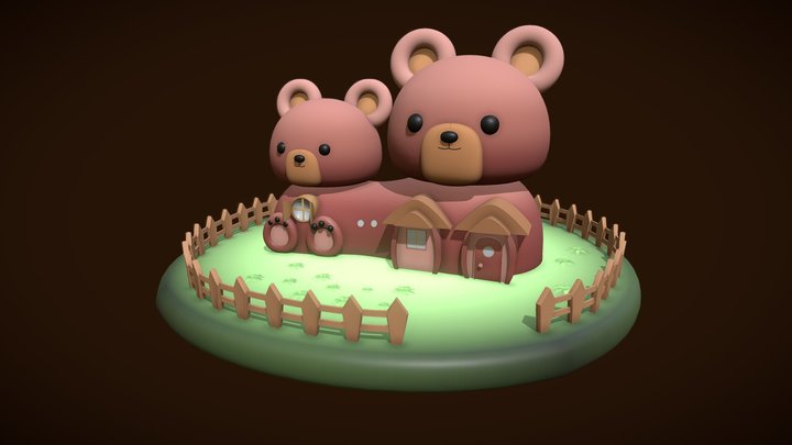Kuma Kuma Kuma Bear House 3D Model
