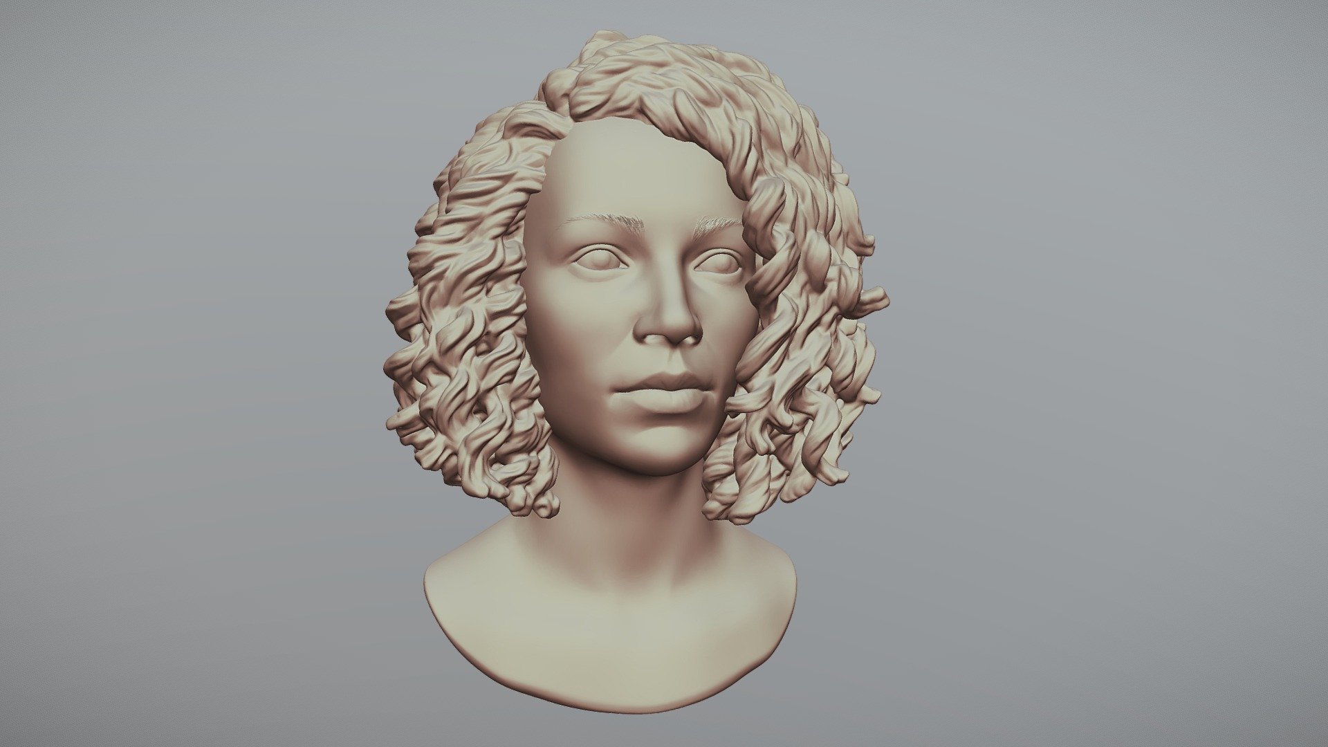 Female Head With Curly Hair Buy Royalty Free 3d Model By Rumpelstiltskin Rumpelshtiltshin 2458