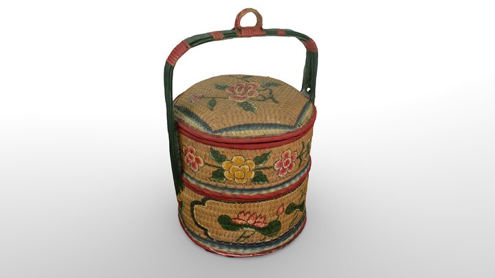 #1 Chinese Wedding Basket (2 Tier) 3D Model