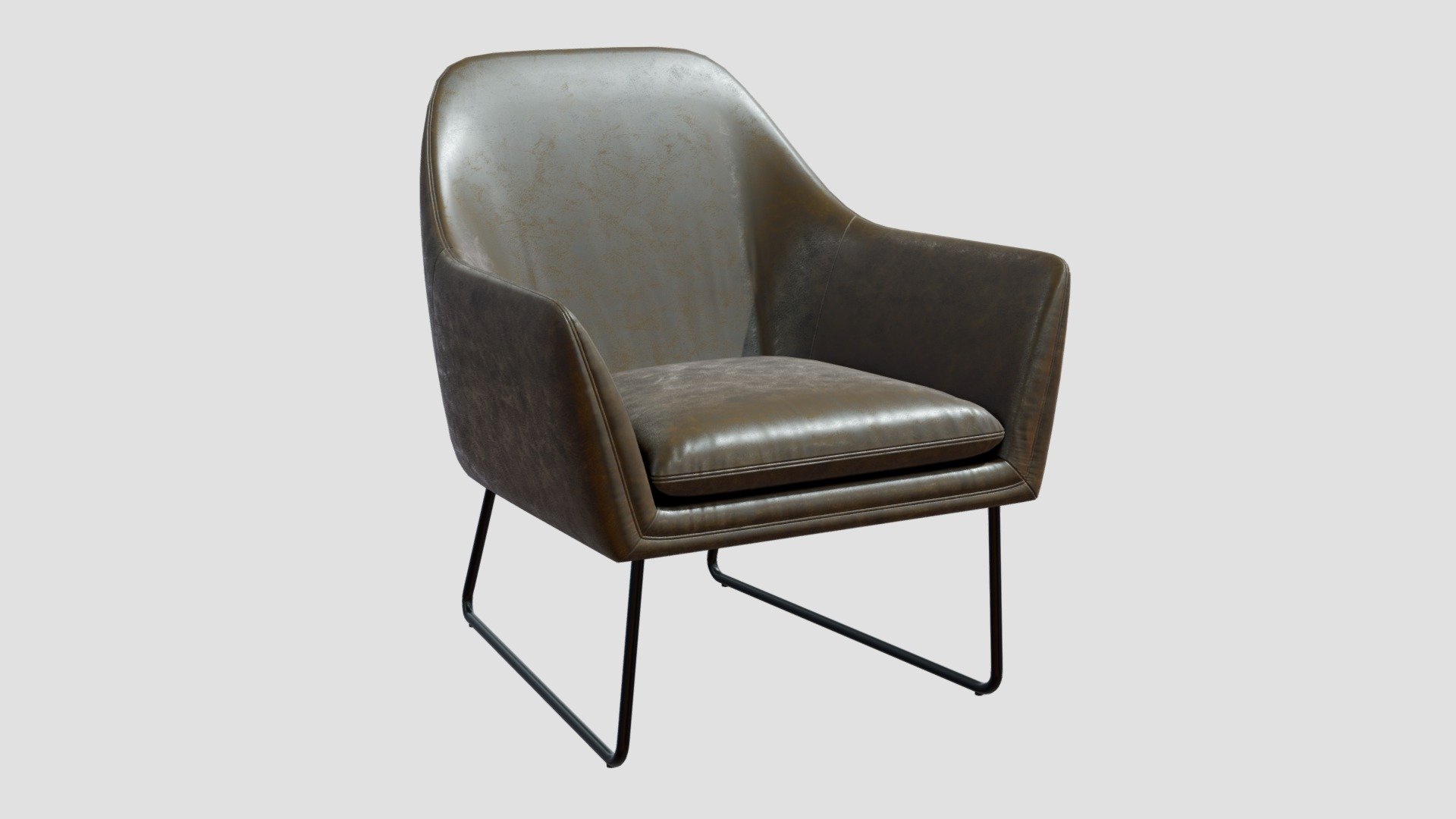 Crate&Barrel Clancy Leather Chair Buy Royalty Free 3D model by 3detto