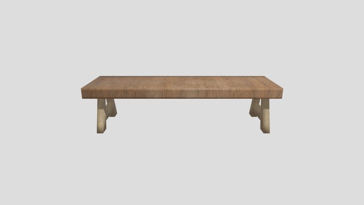 Bench abbey object 3D Model