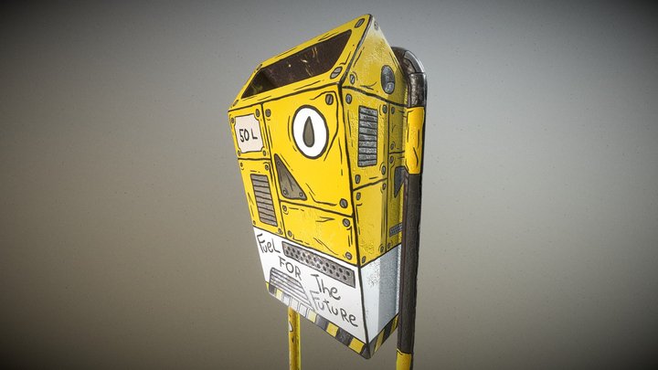 Petrol Pump Trashcan 3D Model