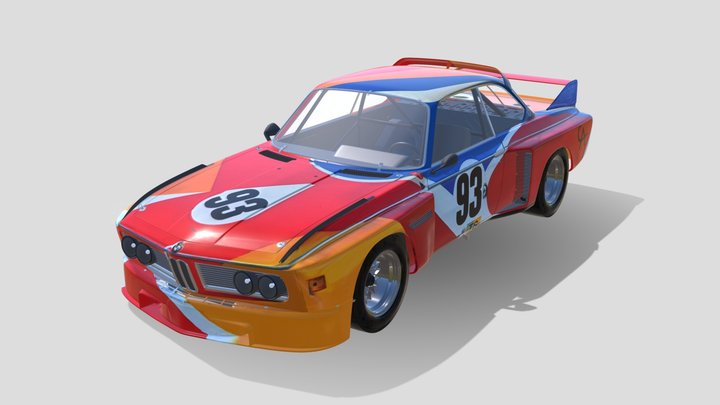 BMW 3.0 CSL, 1975 (Art Car - Alexander Calder) 3D Model