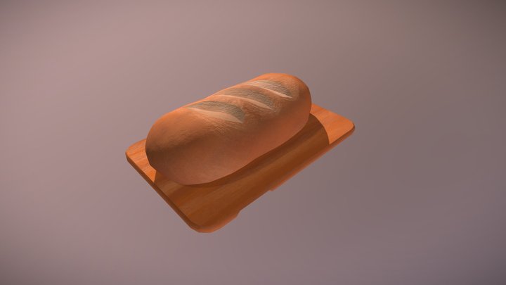 Bread on board 3D Model